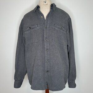 Harley Davidson Men’s Large Gray Button Down Eagle Shop Garage Long Sleeve Shirt